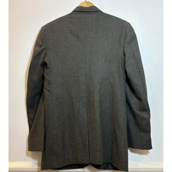 StudioSuits Herringbone Tweed Blazer Wool Sport Coat Custom Tailored Olive Brown